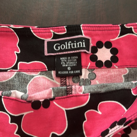 Women’s Golftini Black and Pink Stretch Floral Cotton Skort Golf Tennis size 6 - Picture 13 of 15